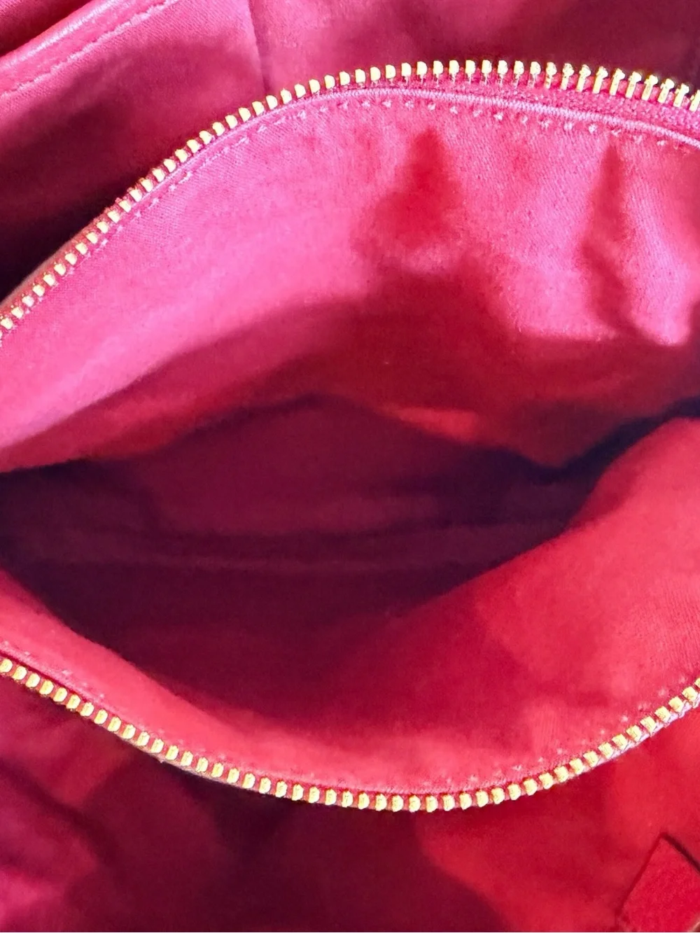 Tory Burch Deep Red Pebbled Leather Gold Chain Shoulder Tote Bag